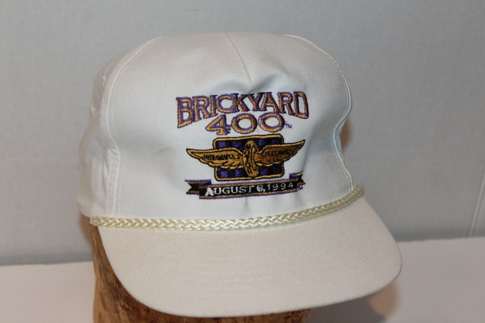 VINTAGE WHITE BRICKYARD 400 AUGUST 6, 1994 BASEBALL CAP HAT