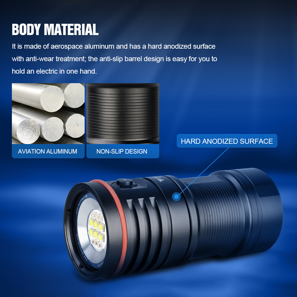 Trustfire DF50 6500 Lumen LED Diving Light Waterproof LED Scuba Flashlight