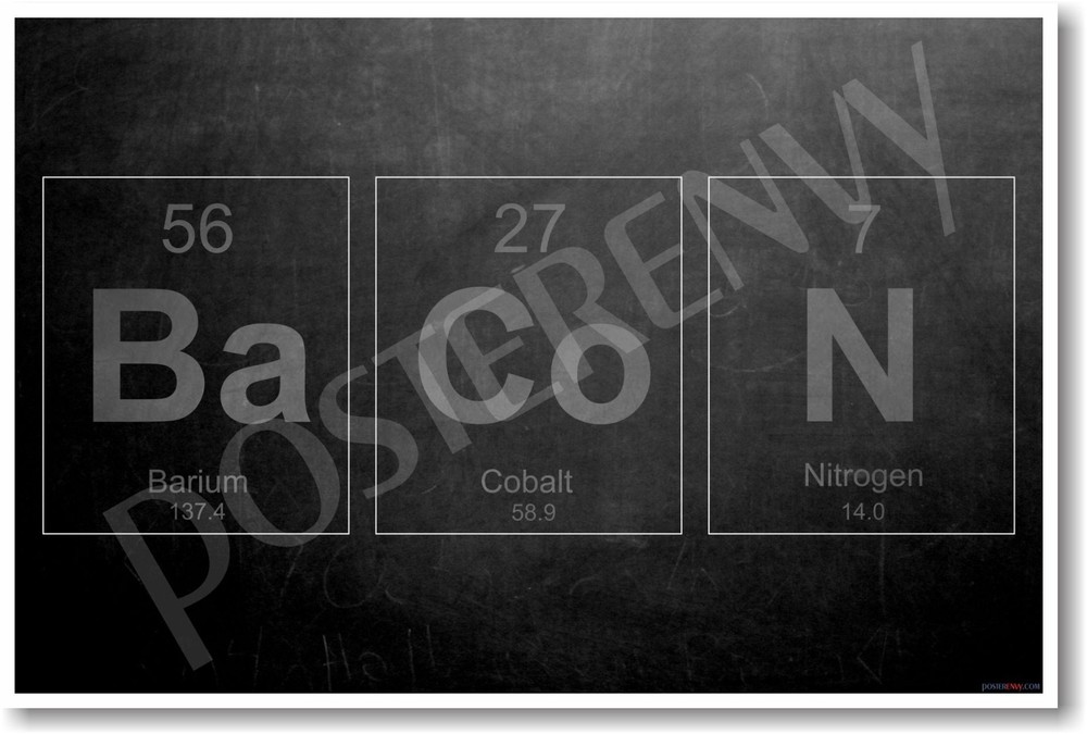 BaCoN - Periodic Table Elements - NEW Humor POSTER