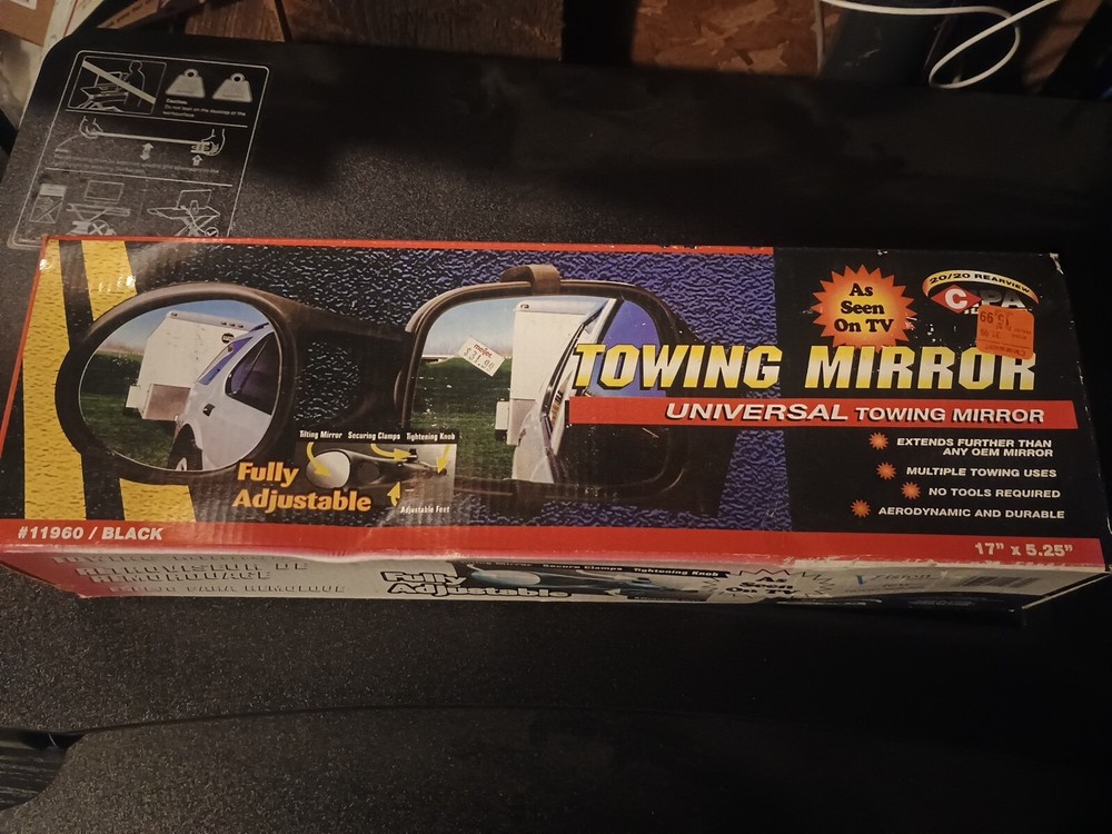 CIPA Mirrors 11960 Universal Towing Mirror Fits Left Or Right Side