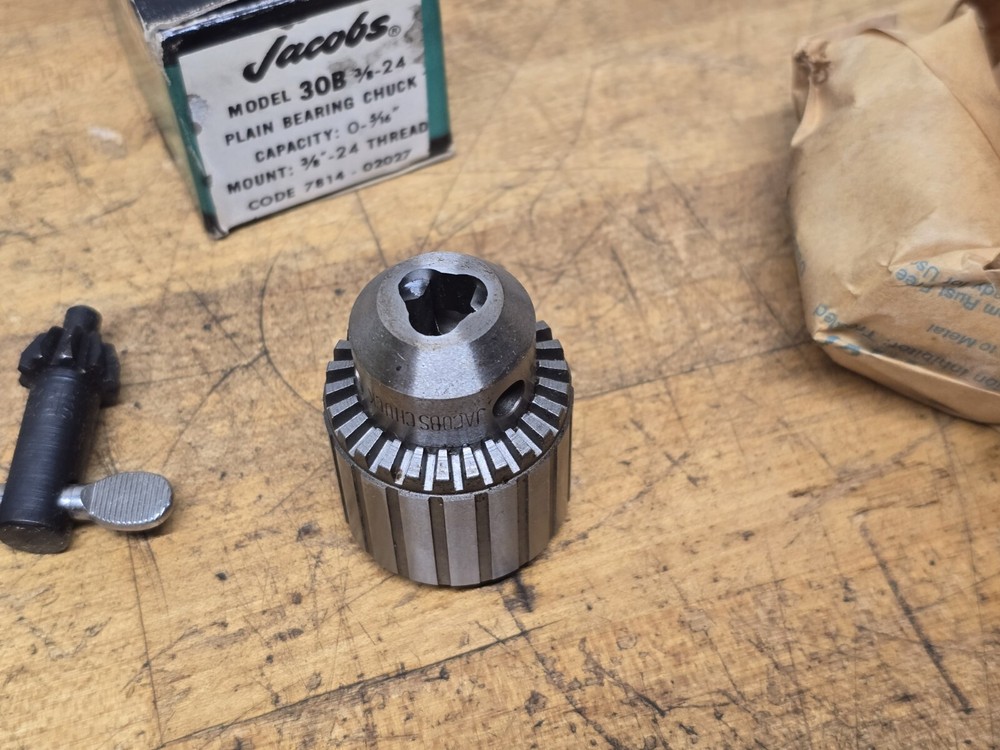 Jacobs Drill Chuck 30B - Capacity 0 - 5/16” Mounting Thread 3/8 – 24 NEW in Box