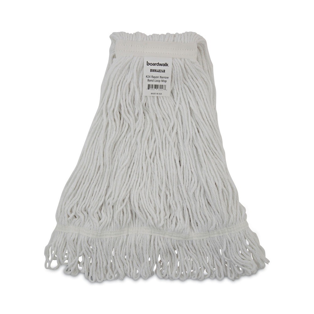 Boardwalk 4024RCT #24 Size Rayon Pro Loop Web/Tailband Wet Mop Head (12/CT) New