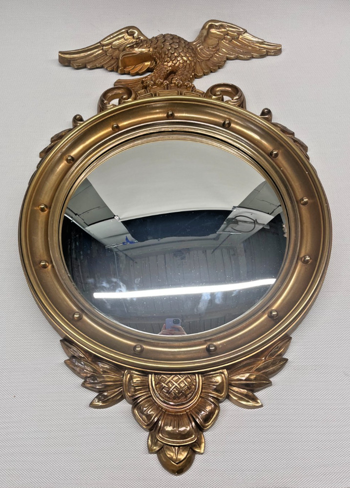Vintage Syroco Eagle Convex Wall Mirror
