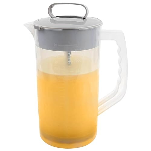 1 Pack Mixing Pitcher for Drinks 2 Quart/ 64oz Plastic Water Pitcher with 1 Pcs