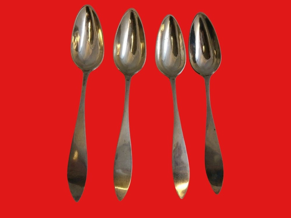 Four 800 Silver Serving Spoons Nuremburg, Germany (#2048)