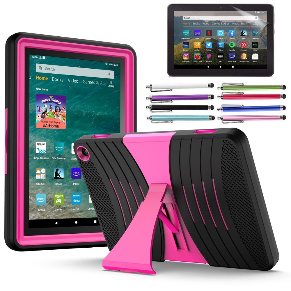 For Amazon Fire HD 8 2022 HD 8 Plus 12th Gen Shockproof Kickstand Tablet Case