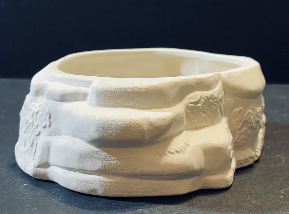 CERAMIC BISQUE READY TO PAINT LEPRECHAUN BOX DISH GLAZED INSIDE CONTAINER 7" H