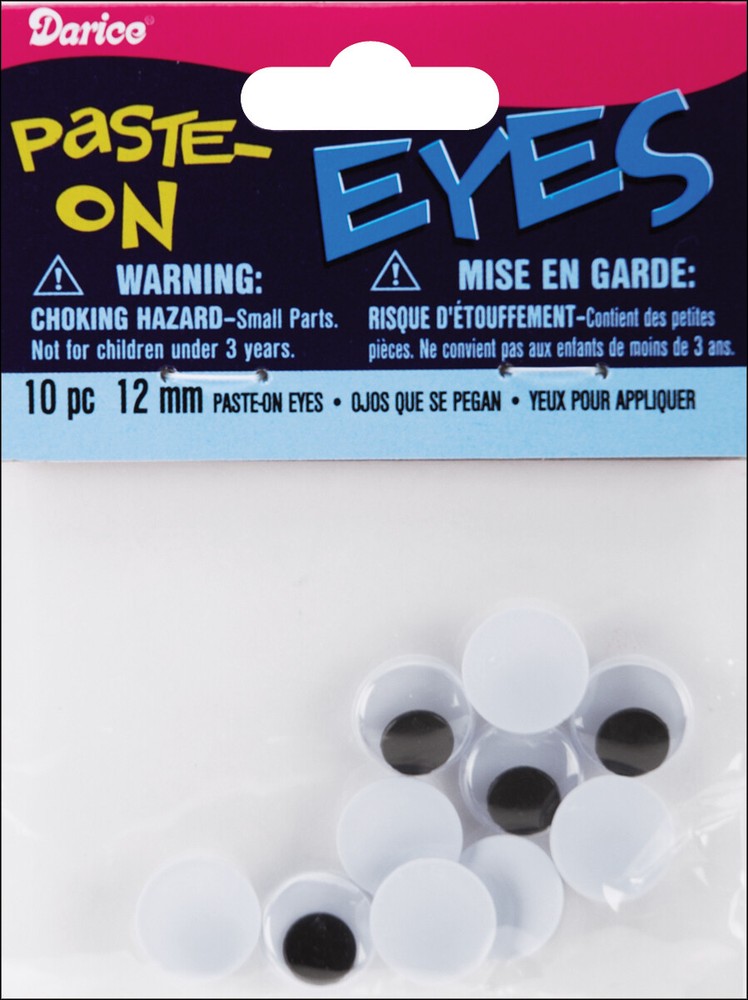 Darice Paste On Wiggle Eyes 12mm Black