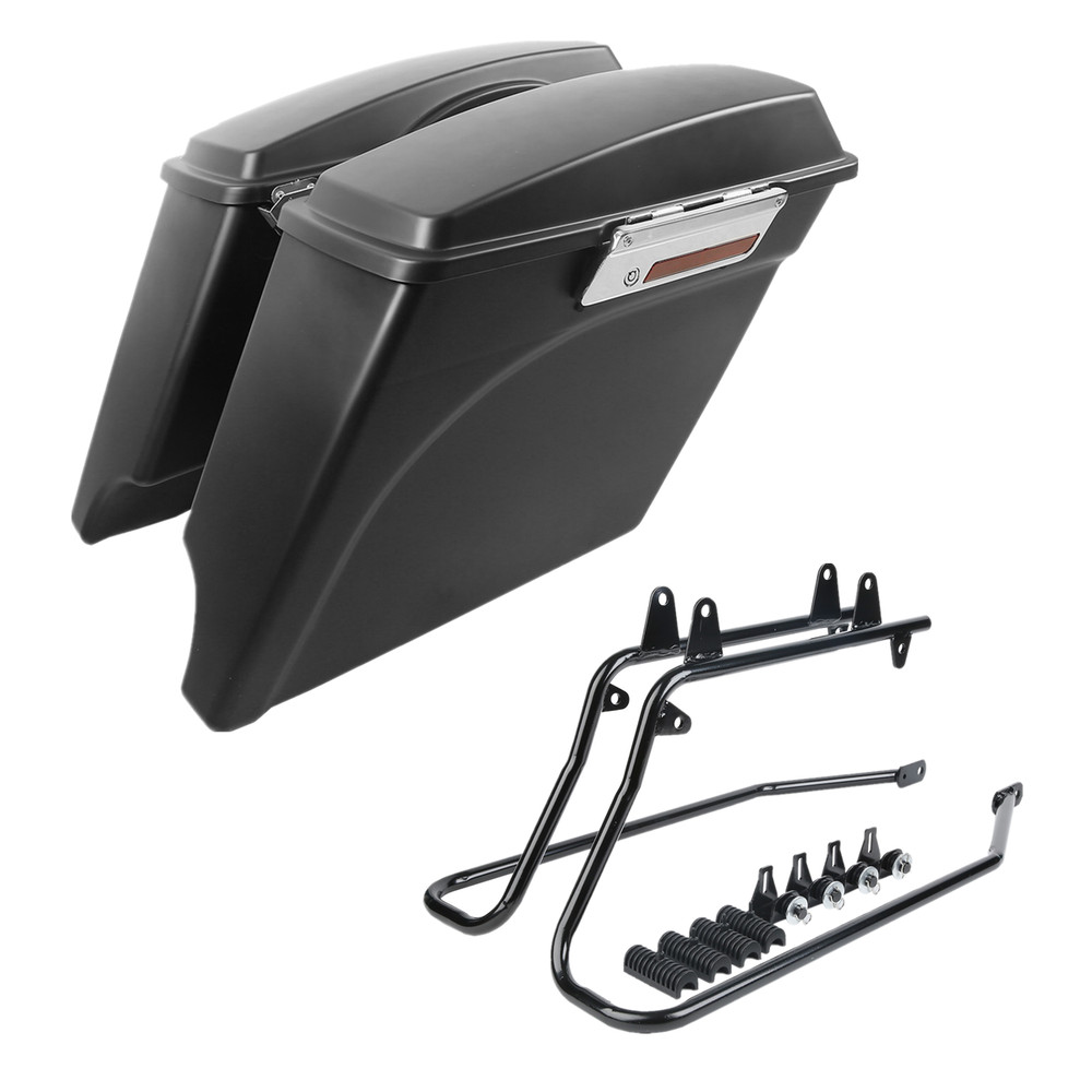 Matte Black 5" Saddlebag Conversion Bracket Fit For Harley Softail Deluxe 84-17