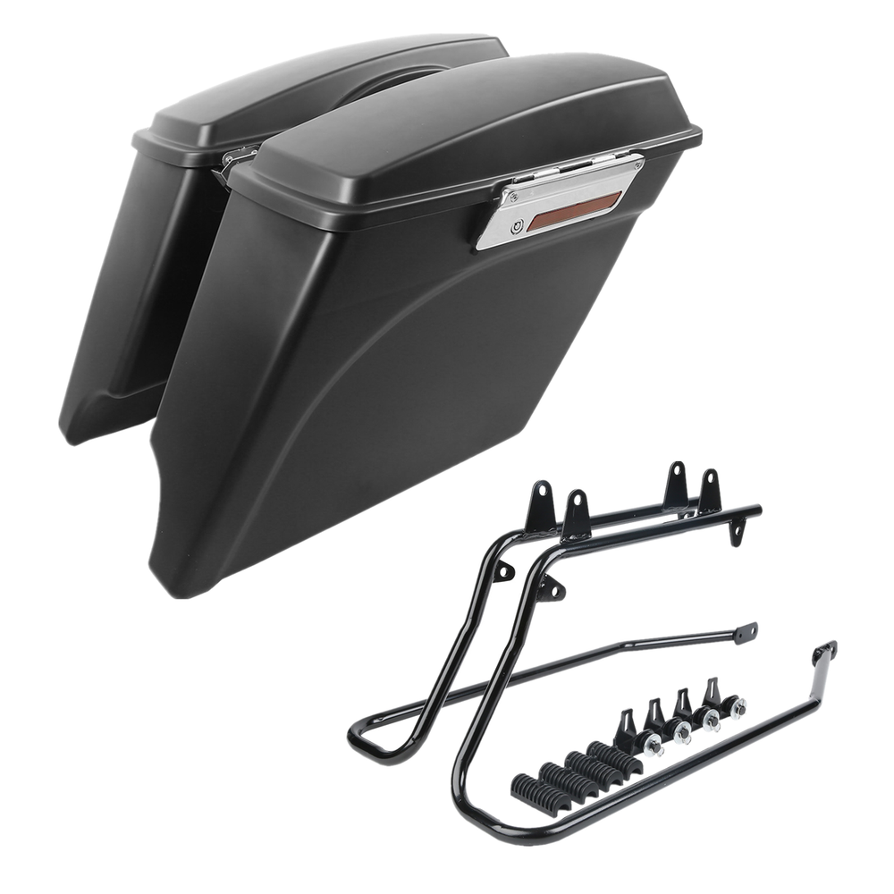 Matte Black 5" Saddlebag Conversion Bracket Fit For Harley Softail Deluxe 84-17