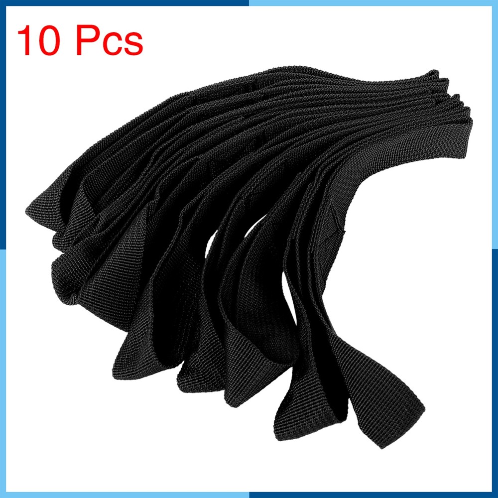 10 PCS Black 2.5 x 20.5cm Cargo Belt Soft Loop Tie Down Strap Belt