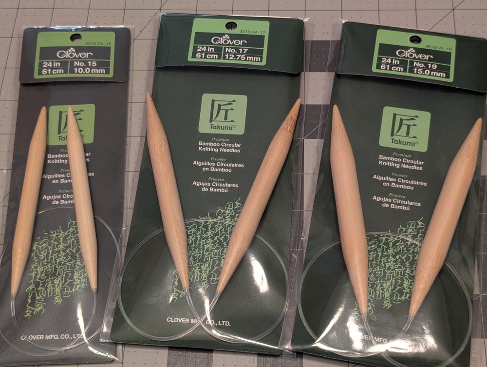 "THICC KNITZ" BUNDLE - Clover Circular Needles 24" 15/17/19 + Interchangeables
