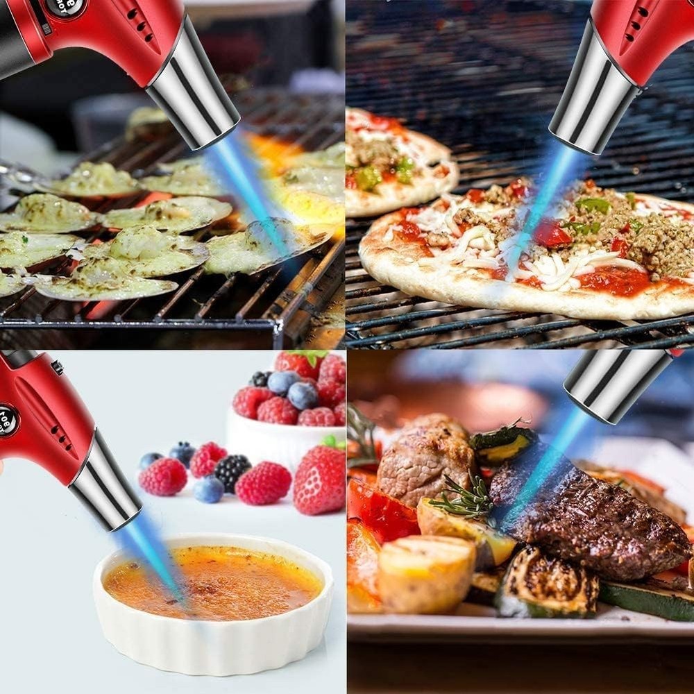 Refillable Kitchen Blow Torch with Adjustable Flame - Perfect for Baking & BBQ