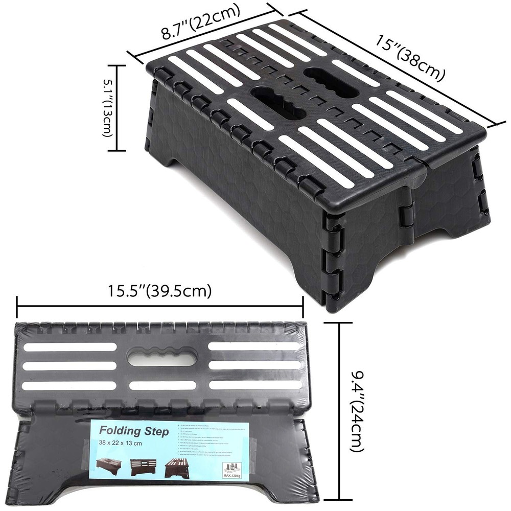 Folding Step Stool for Seniors, 5" Portable Half Step for RVs and Beds