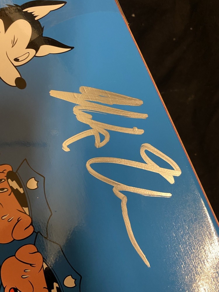 RARE SIGNED Primitive Nick Tucker Skateboard Deck Pro Model Wolf Pigs Cops AUTO