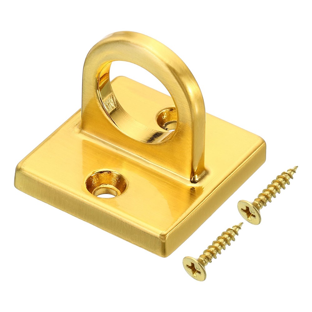 Pad Eye Plate U Hooks Ceiling Hook Wall Mount Loop for Hanging Ropes Golden
