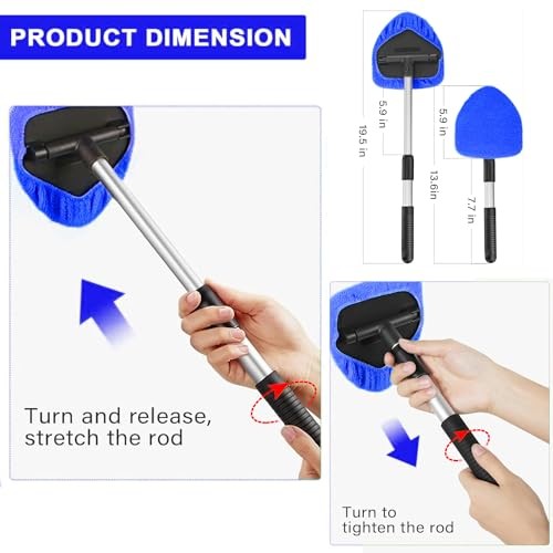 Windshield Cleaner, Car Windshield Cleaning Tool with 3 Reusable and Blue1