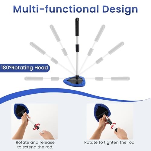 Windshield Cleaner Tool with 180° Rotating Head, Car Window Cleaner Tool with