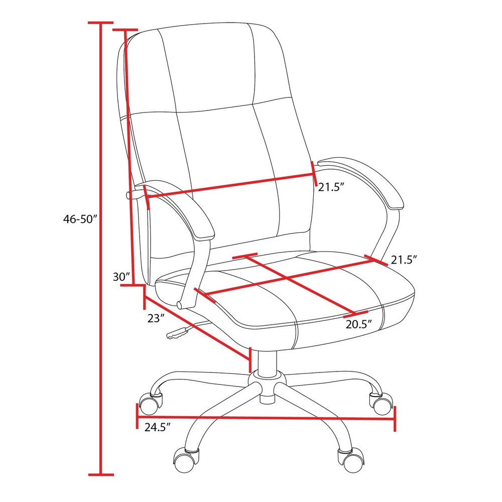 Cielo Leatherette Executive Mid-Back Office Chair – Ergonomic Conference Chai...