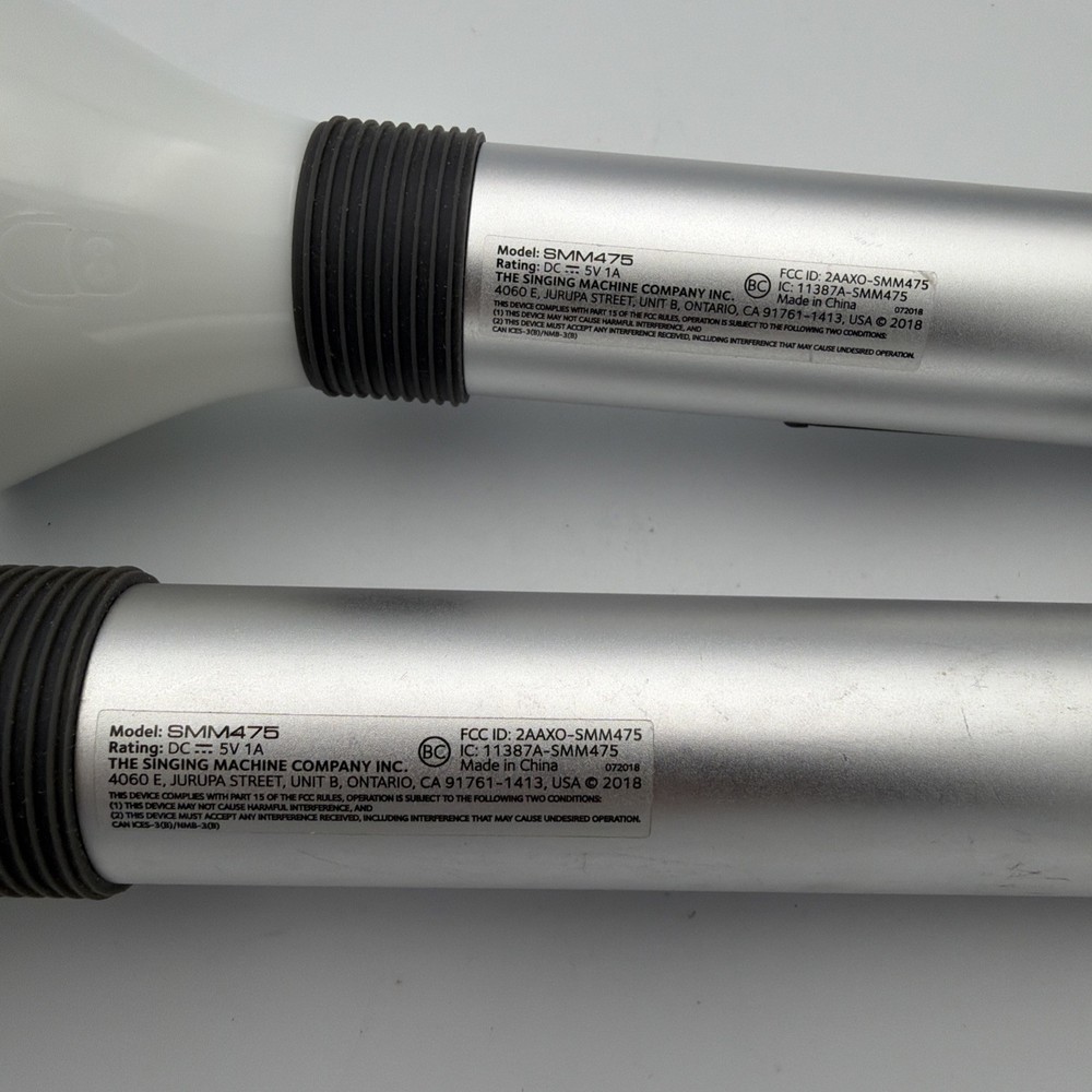 2x Singing Machine SMM475 Wireless Bluetooth Karaoke Microphones – Tested & Work