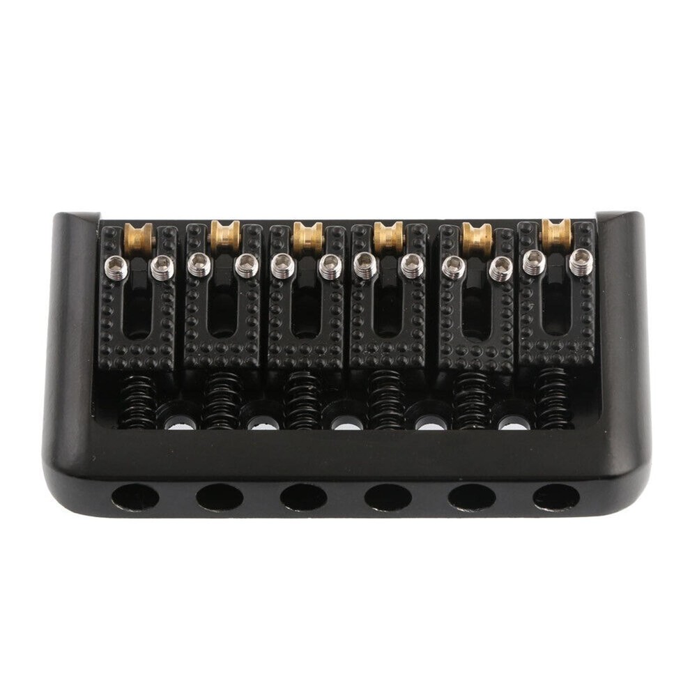 6 String 10.5MM Fixed Roller Saddle Hardtail Top Load Bridge For Electric Guitar