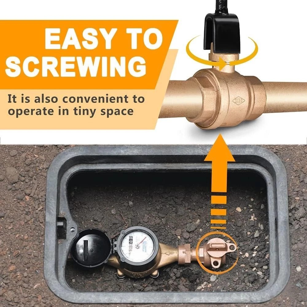 37 Inch Water Meter Key, Adjustable Length, 4-Way Multi-Functional Utility Ke...