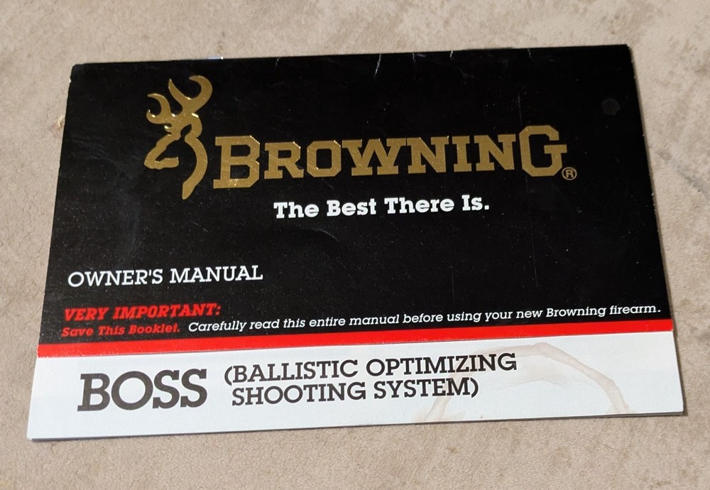 Browning BOSS Balistic Optimized Shooting System Owner's Manual  Instruction