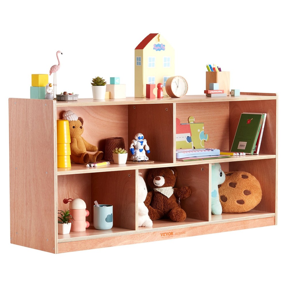 Cubby Mobile Tray Storage Cabinet 5-Compartment Cubby Storage Shelf Cubby