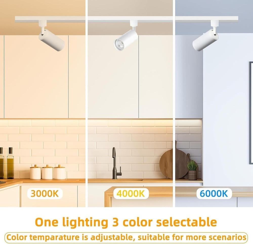 2PCS Dimmable LED White Track Lighting Heads (No Track Rails) and Replaceable...