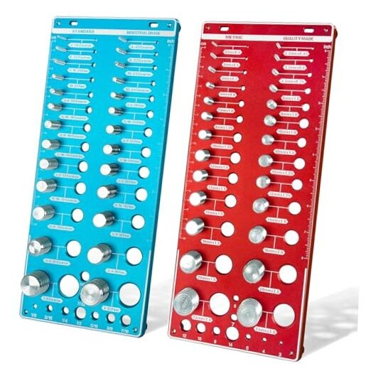 Nut and Bolt Thread Checker, 70 Size Bolt & Nut Identifier Board (26 Standard