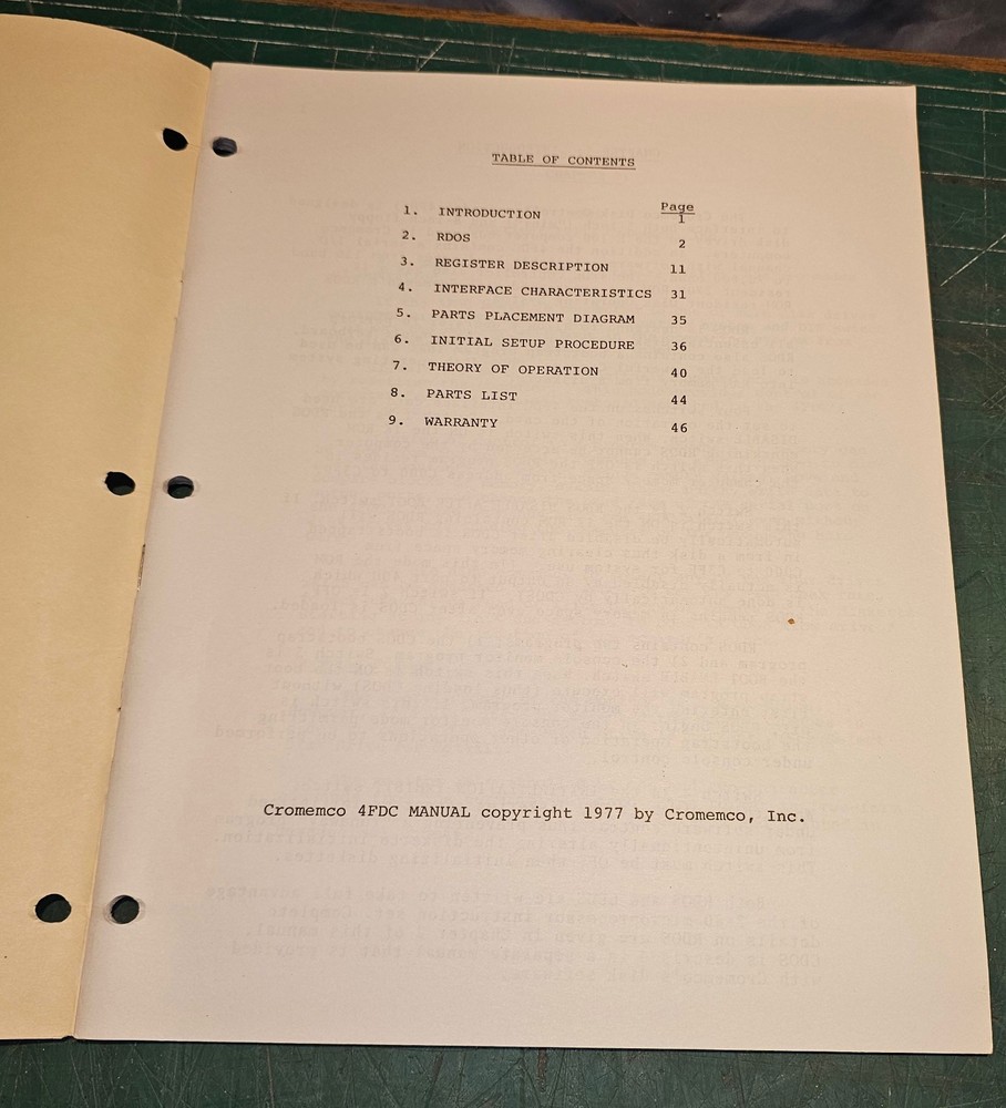 3 CROMEMCO Manuals: Text Formatter/CDOS Text Editor/4FDC Disk Controller 1977-78