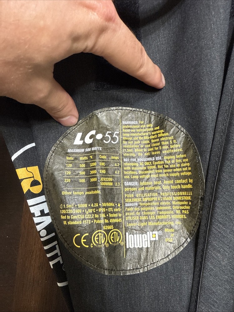 Lowel Rifa-Lite LC-55 Softbox Light w/ Bulb, Case & Cable