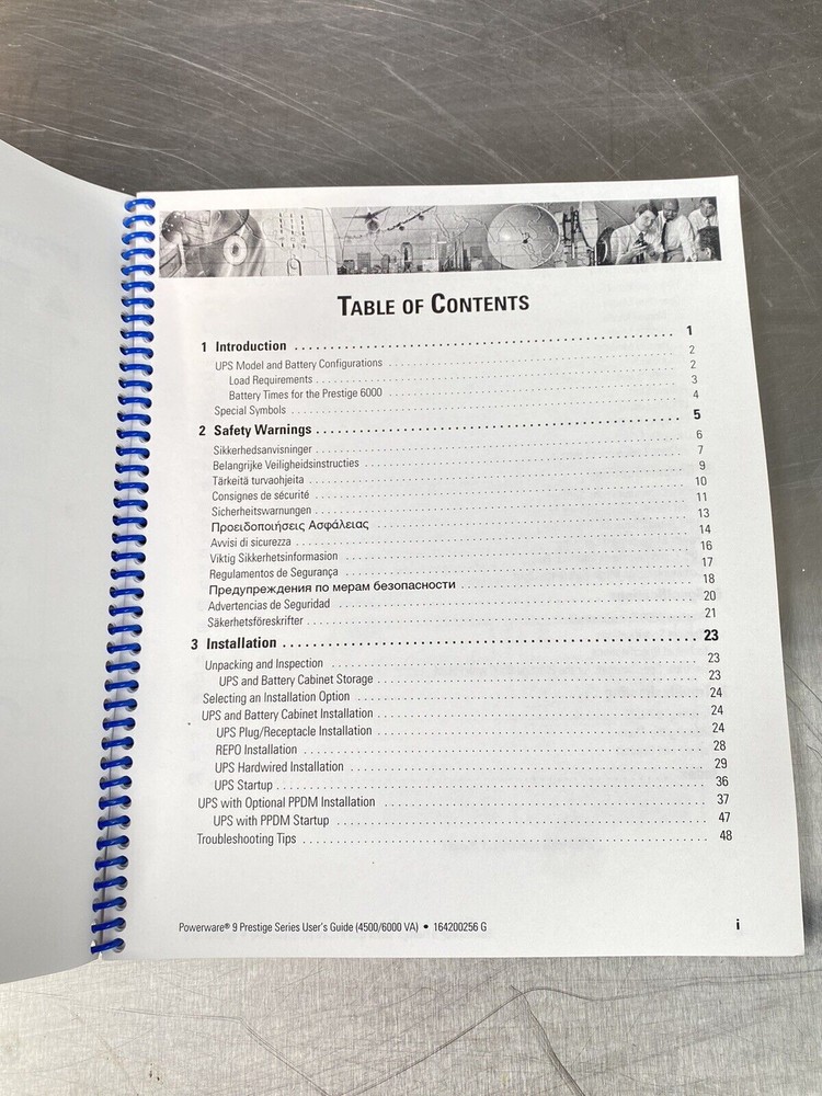 Powerware 9 Prestige Series 4500 / 6000 - Users Manual / Instructions Book