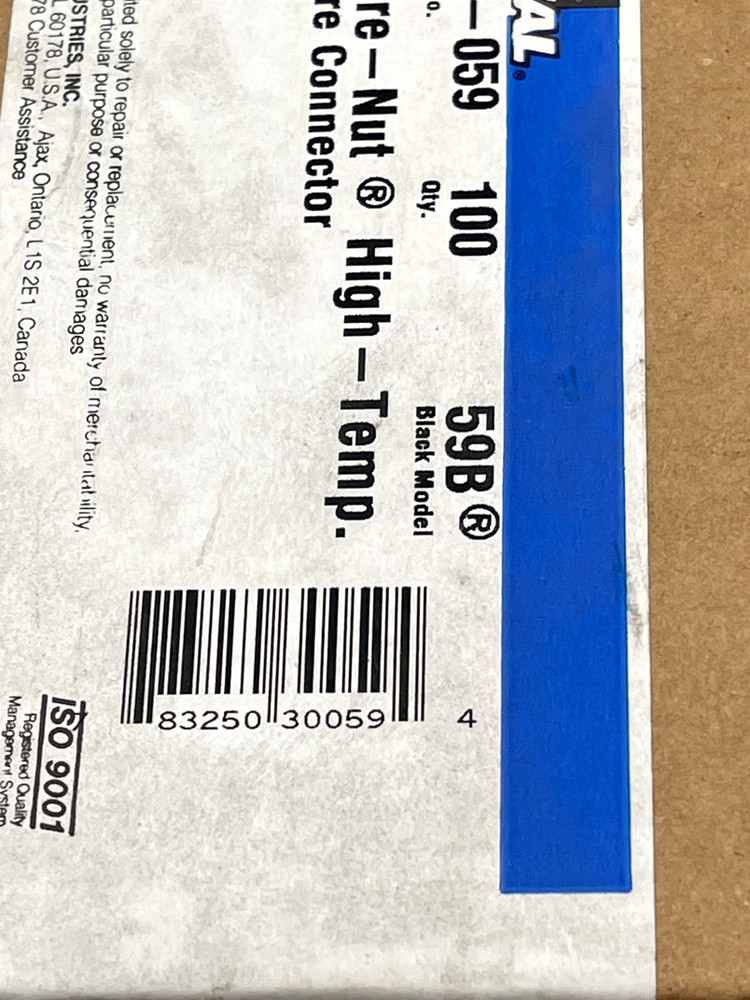 IDEAL Electrical 30-059 Model 59B High-Temp Wire-Nut Wire Connectors (100 Pack)