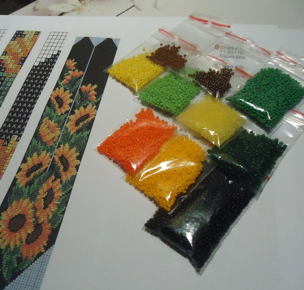 Kit for making a necklace gerdan. Beading Loom Pattern. #C4