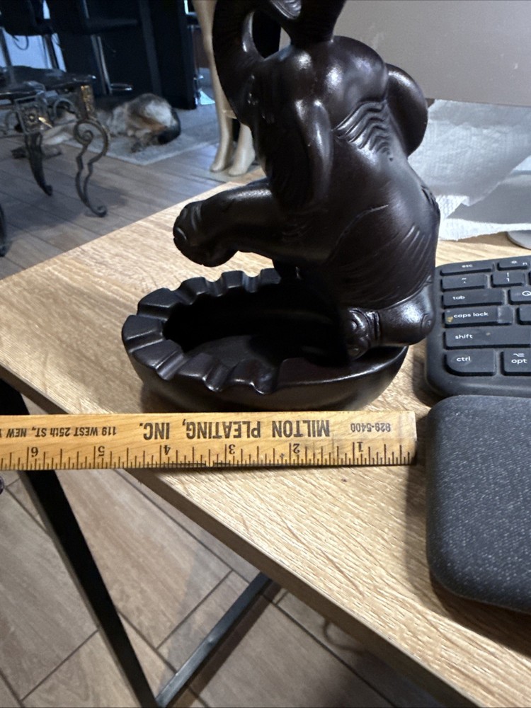 Binh Minh Ceramic Brown Dard Elephant Ashtray s12