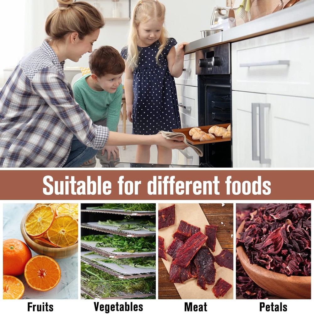 8 Pcs Silicone Dehydrator Mats 10 Mesh Screen Sheets Brown