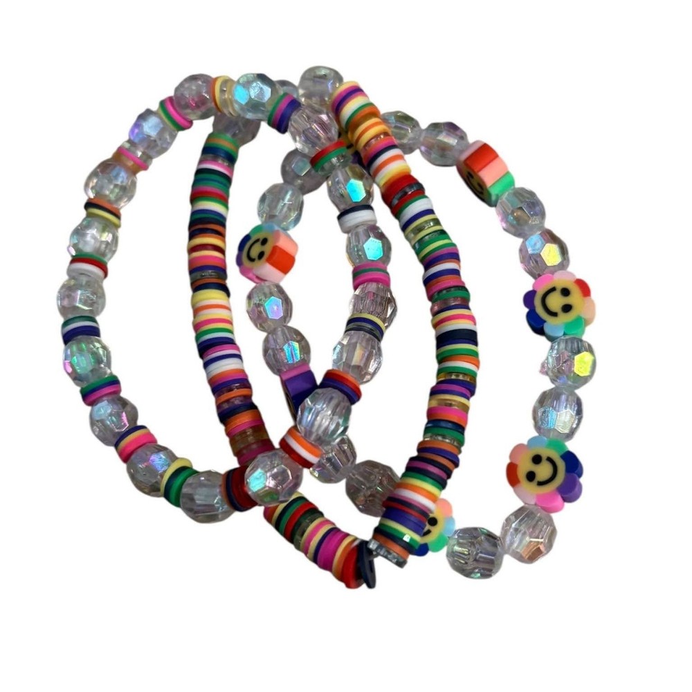 Handmade Beaded Stretch Bracelets Set of 3