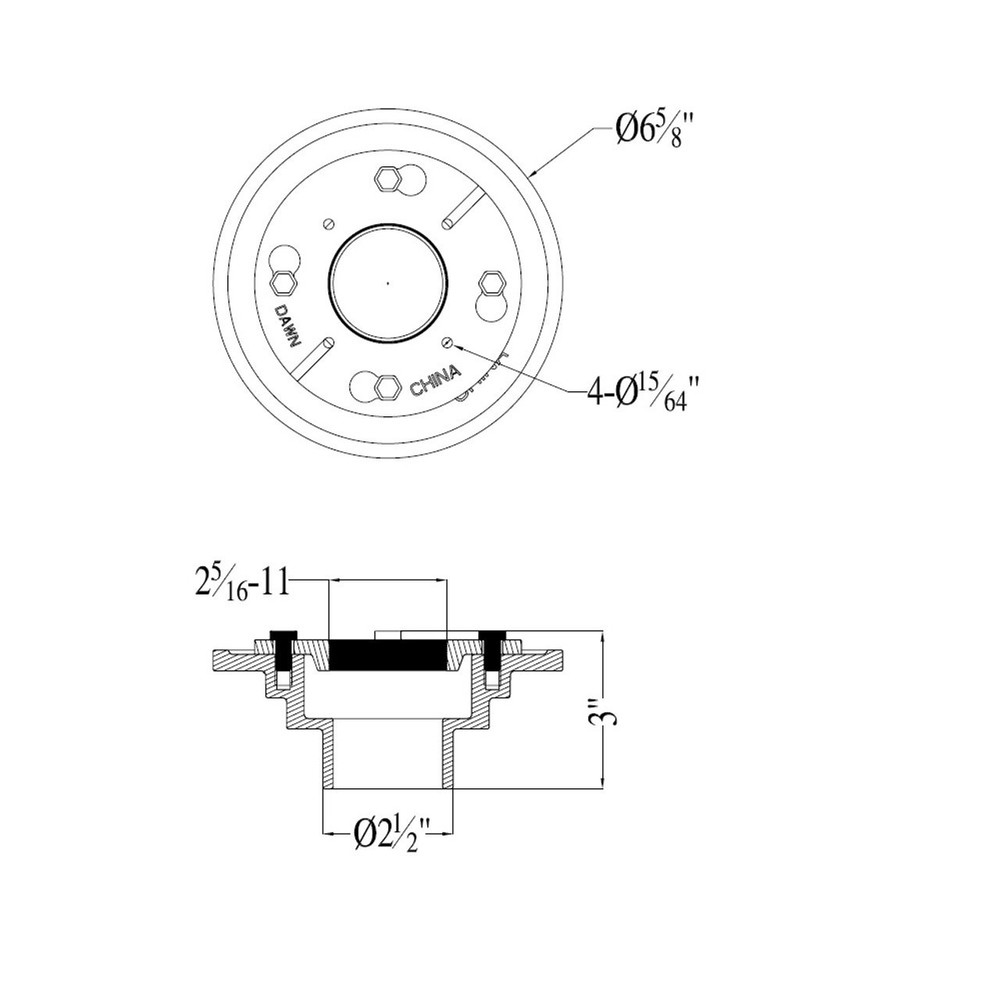 Dawn Cast Iron Drain Base - SDB060205