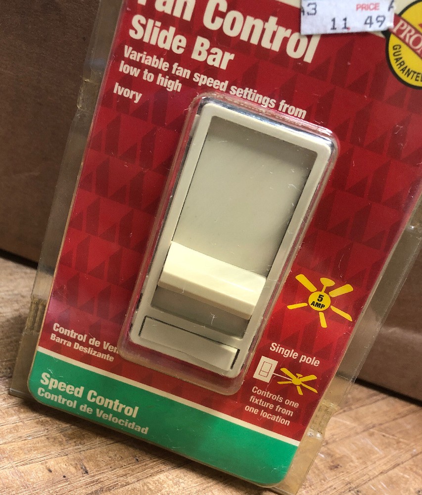 New Ace Fan Control Slide Bar Single Pole (Ivory) 3248697.