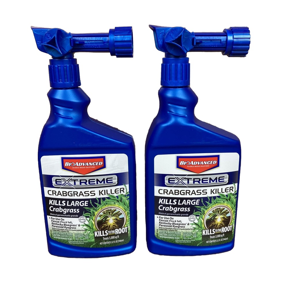 2 PACK BioAdvanced Extreme Crabgrass Weed Killer, 32 oz Ready To Use Spray