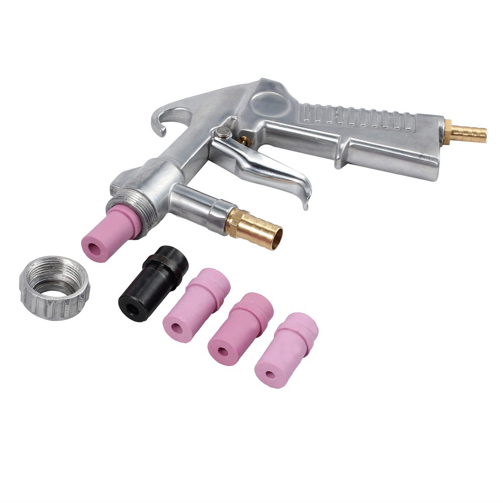 Replacement Siphon Feed SANDBLASTER GUN with 4 Ceramic TIPS Sand blast Cabinet