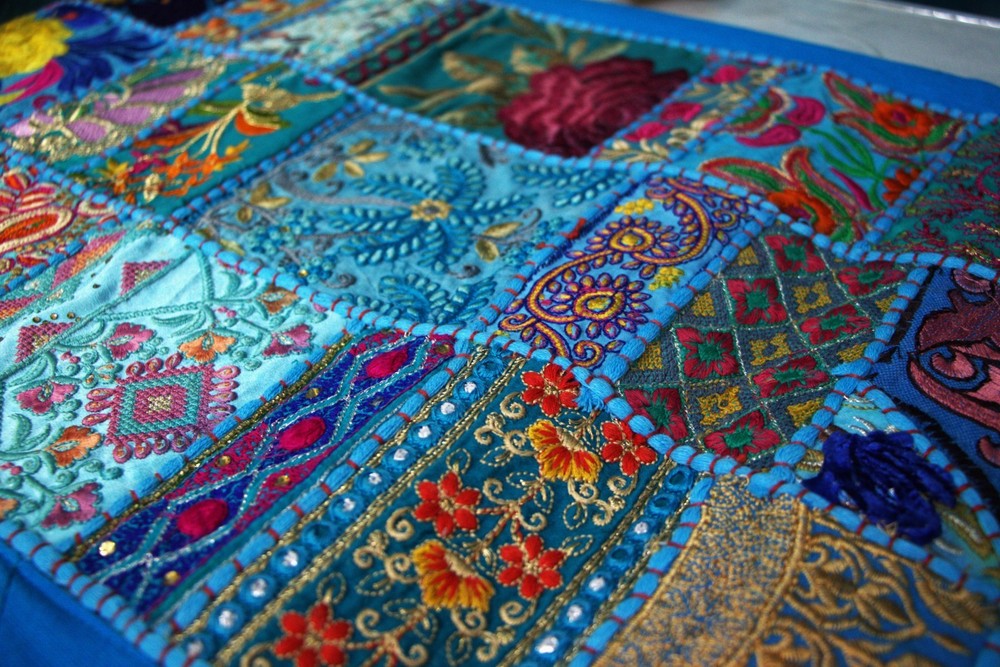 Handcrafted Khambadiya Patchwork Table Runner – 13x36 Inches