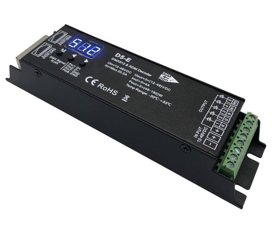 5 Channel DMX Decoder with RDM Digital Display,Dmx512 Dimmer Driver PWM RGBCCT L