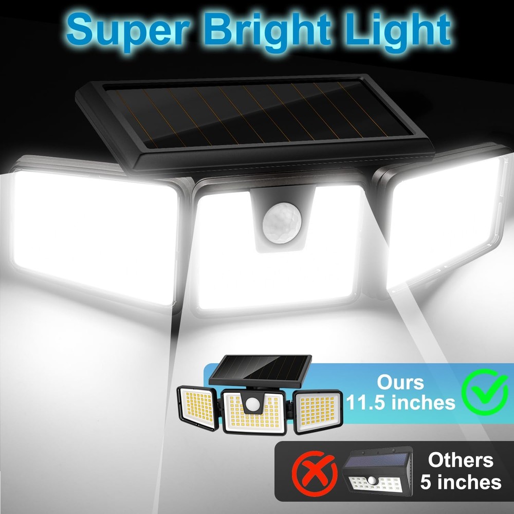 Solar Lights Outdoor, 2 Pack LED High Brightness Cordless Solar Motion Sensor...