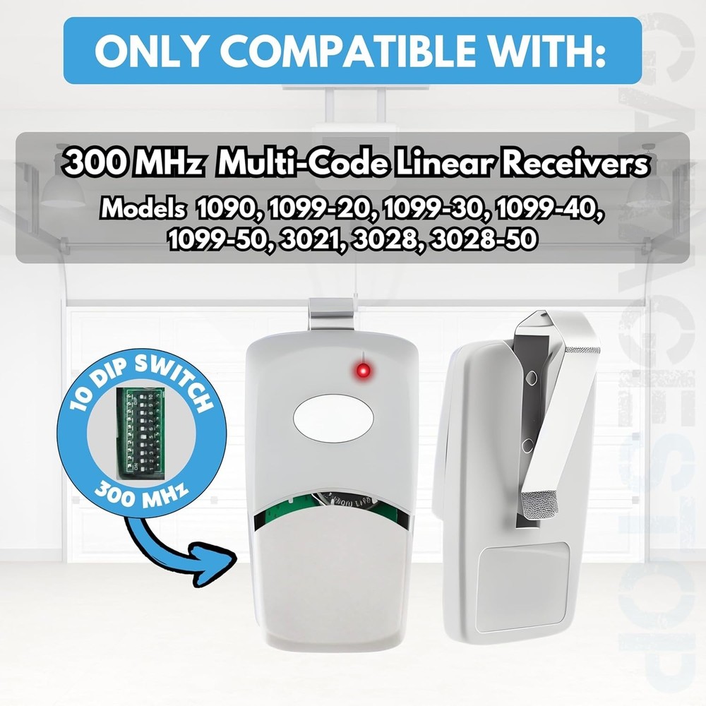 Multi-Code Garage Door Remote Set - 3 Convenient Remotes with Batteries