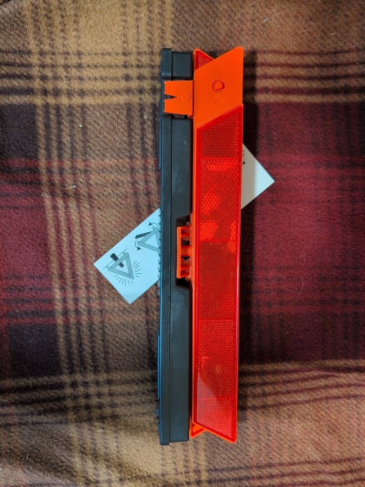 Warning Triangle Reflective With Weighted Base Rotates 90 Degrees