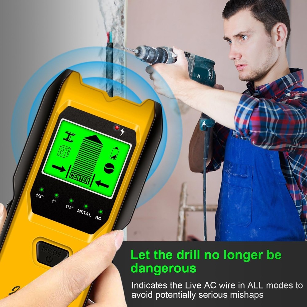 High-Precision Stud Finder with Smart Sensors and Ergonomic Grip for Easy Use