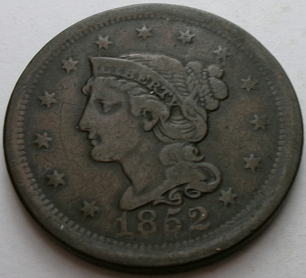 1852 Braided Hair Large Cent