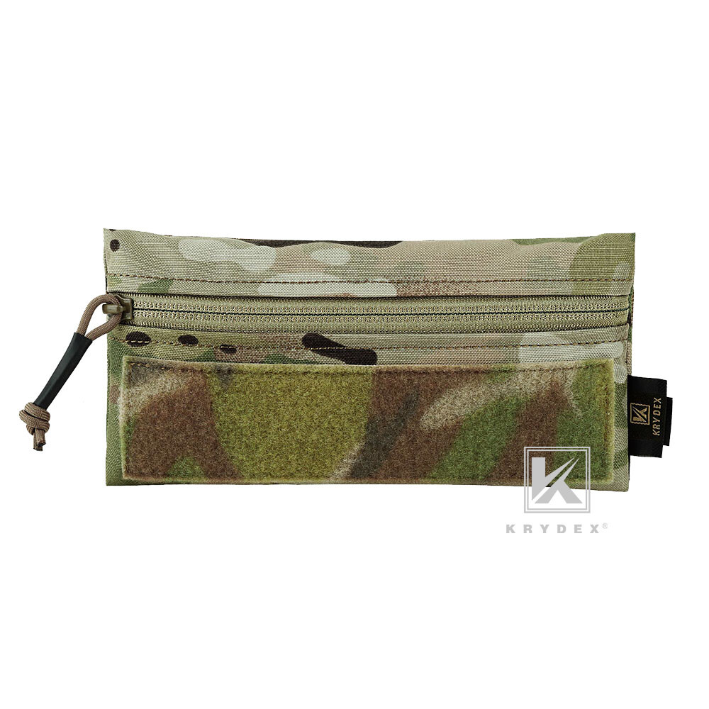 KRYDEX Tactical Front Candy Pouch Zipper Pack Hook Back for Chest Rig Multicam